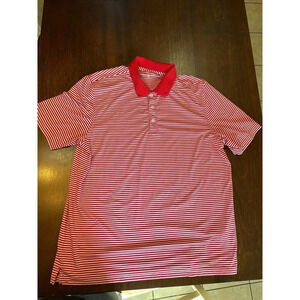 Vineyard Vines Performance Polo Shirt Men’s XL Red White Striped Preppy Academia